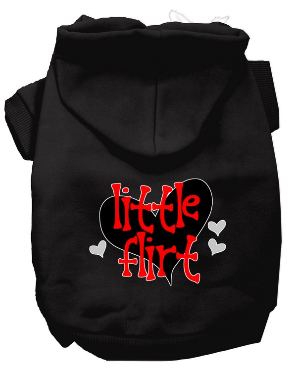 Little Flirt Screen Print Dog Hoodie Black XS